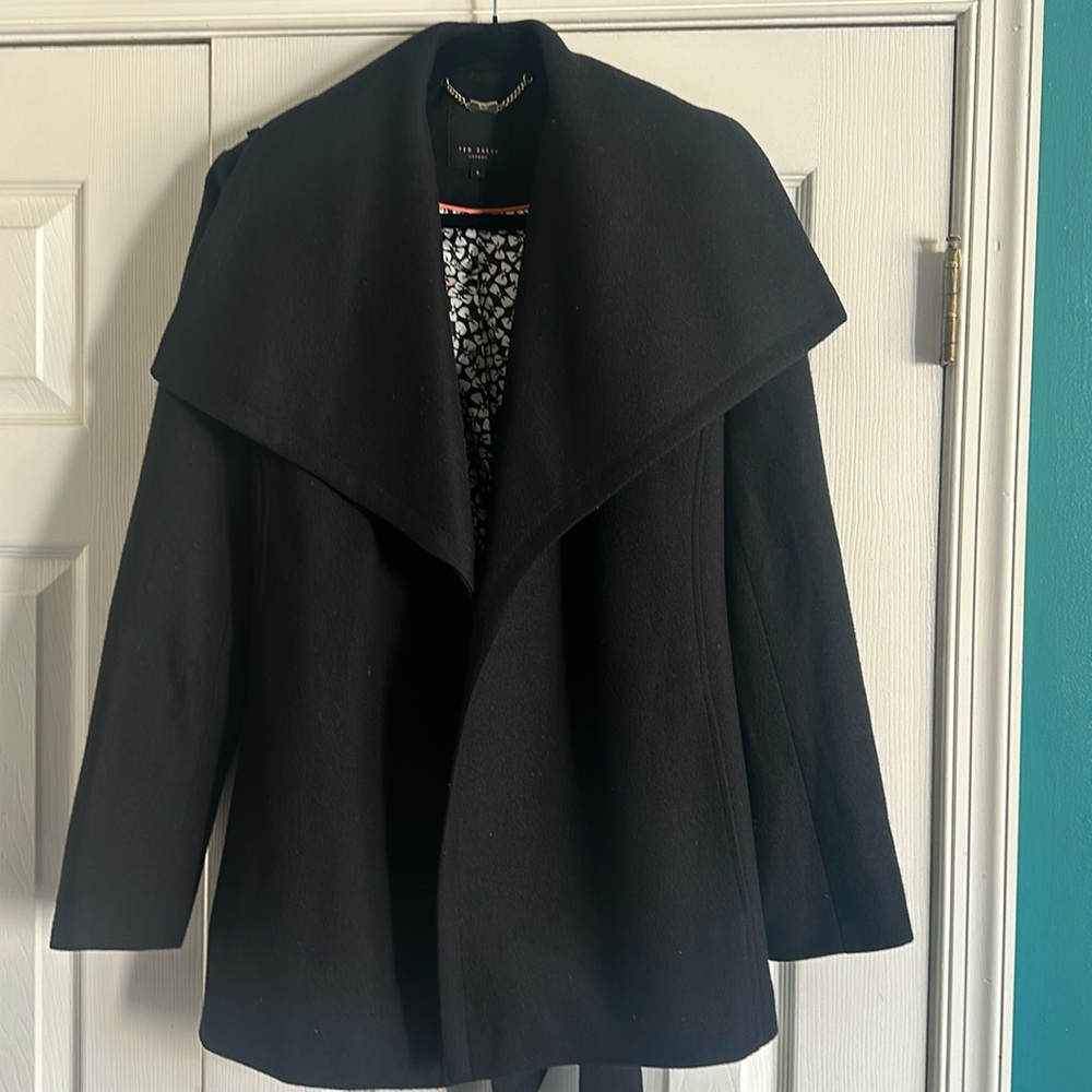 Ted Baker Women’s Belted Coat size 4 (US 8-10) Black